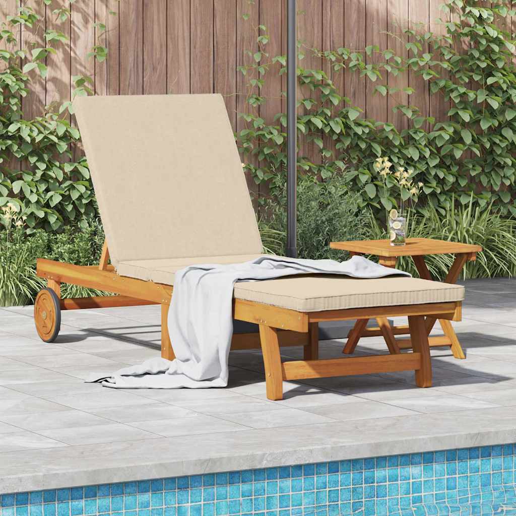 Sun Lounger Reclining Brown 63 x 199 x 85cm Solid Acacia wood